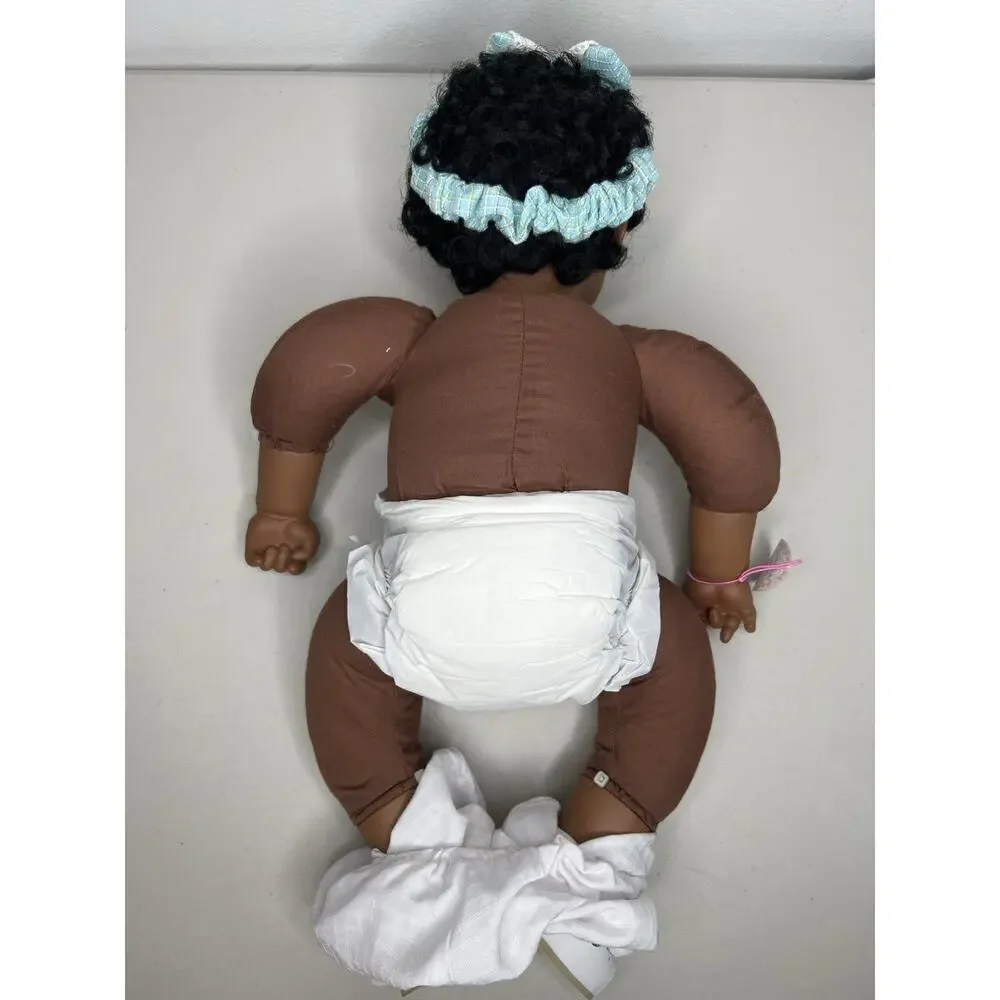 ADORA Name Your Own Baby Doll Dark Hair Brown Eyes Blue Dress KRV-047